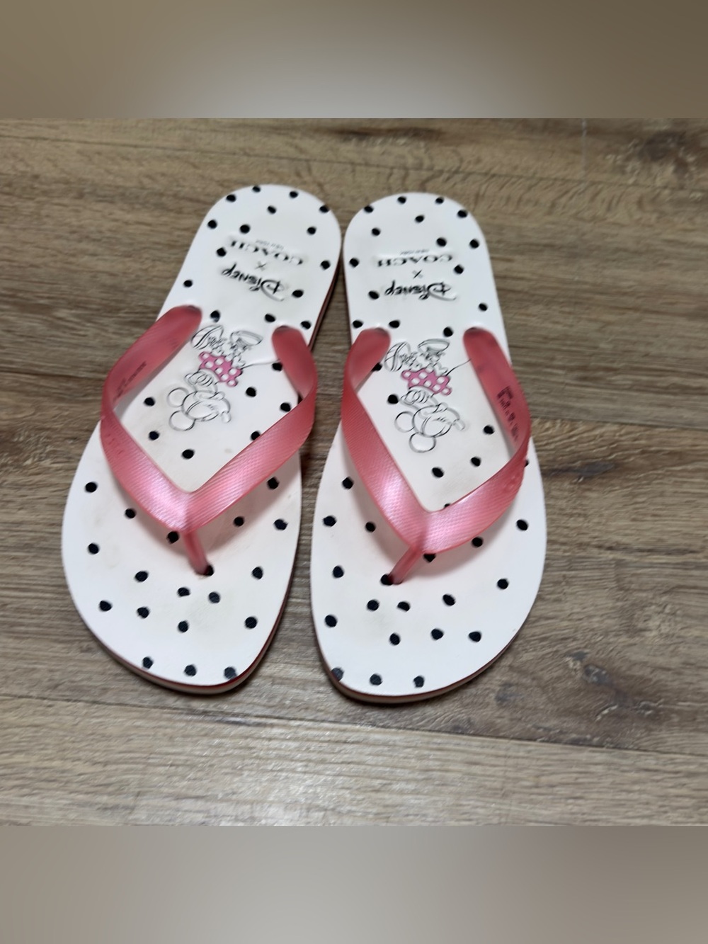 Coach x Disney minnie mouse flip flop